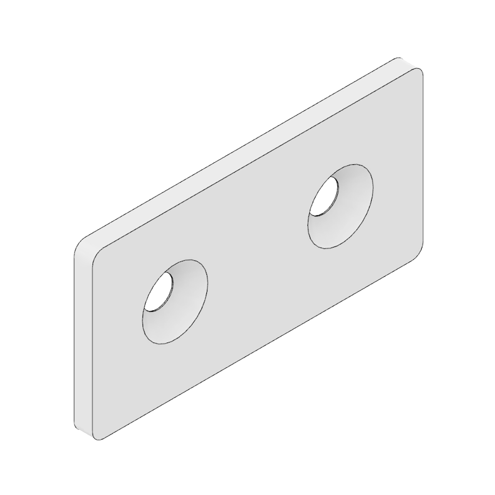 MODULAR SOLUTIONS TIE PLATE 45MM X 90MM X 6MM FLUSH FLAT, MOUNTING HARDWARE NOT INCLUDED